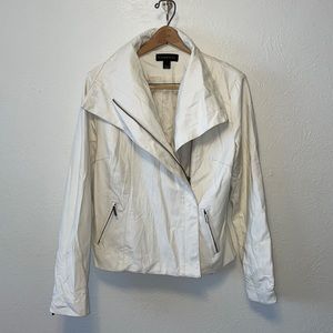 Chic Bagatelle Off White Leather Jacket